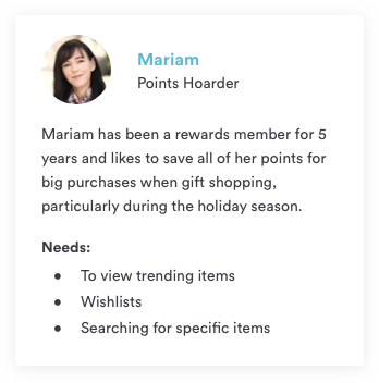 User persona 1 for the reward store
