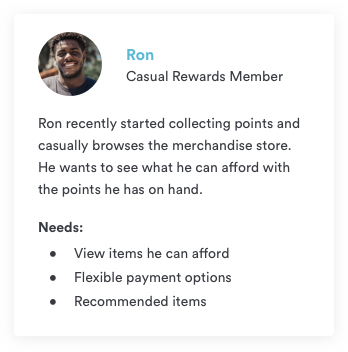 User persona 2 for the reward store